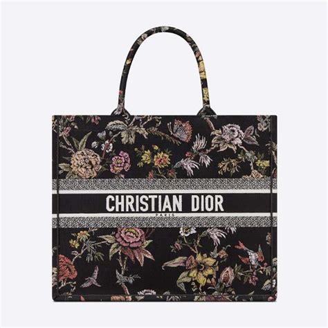 dior book tote black floral|Dior Book Tote 2022.